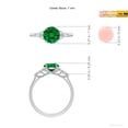 thumbnail image 5 of ANGARA Lab Grown 1.2 Ct Round Emerald Side Stone Engagement Ring with Diamonds for Women in 14K White Gold (Size-7mm) | May Birthstone, Anniversary, Jewelry Gift for Women | Lab-Grown Emerald Ring, 5 of 8