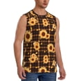 thumbnail image 2 of Pofeuu Brown Plaid Sunflower Print Men's Muscle T-Shirt, Sleeveless, Muscle Tank, Classic Muscle Tee Top For Men Casual Sleeveless Muscle T-Shirt Trendy Clothes-Large, 2 of 7