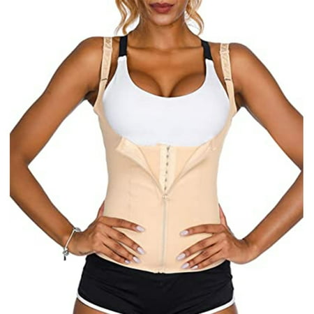 

Women’s Waist Trainer Corset Vest Steel Boned Tummy Control Zipper Shapewear Training Body Shaper Corset Top