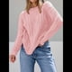 thumbnail image 5 of Suéteres de Cuello Redondo de Punto Extragrandes para Mujer Rosa S, 5 of 6