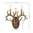 thumbnail image 4 of JONATHAN Y Cody 13.25" 2-Light Southwestern Bohemian Resin/Iron Faux Antler LED Vanity Light, Brown Wood Finish, 4 of 10