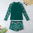 thumbnail image 5 of Utoimkio Clearance Women's Two Piece Rash Guard Long Sleeve Swimsuits Floral Print Bathing Suits for Women with Boyshorts UPF 50+ Summer Swim Shirts Beach Swimwear, 5 of 8