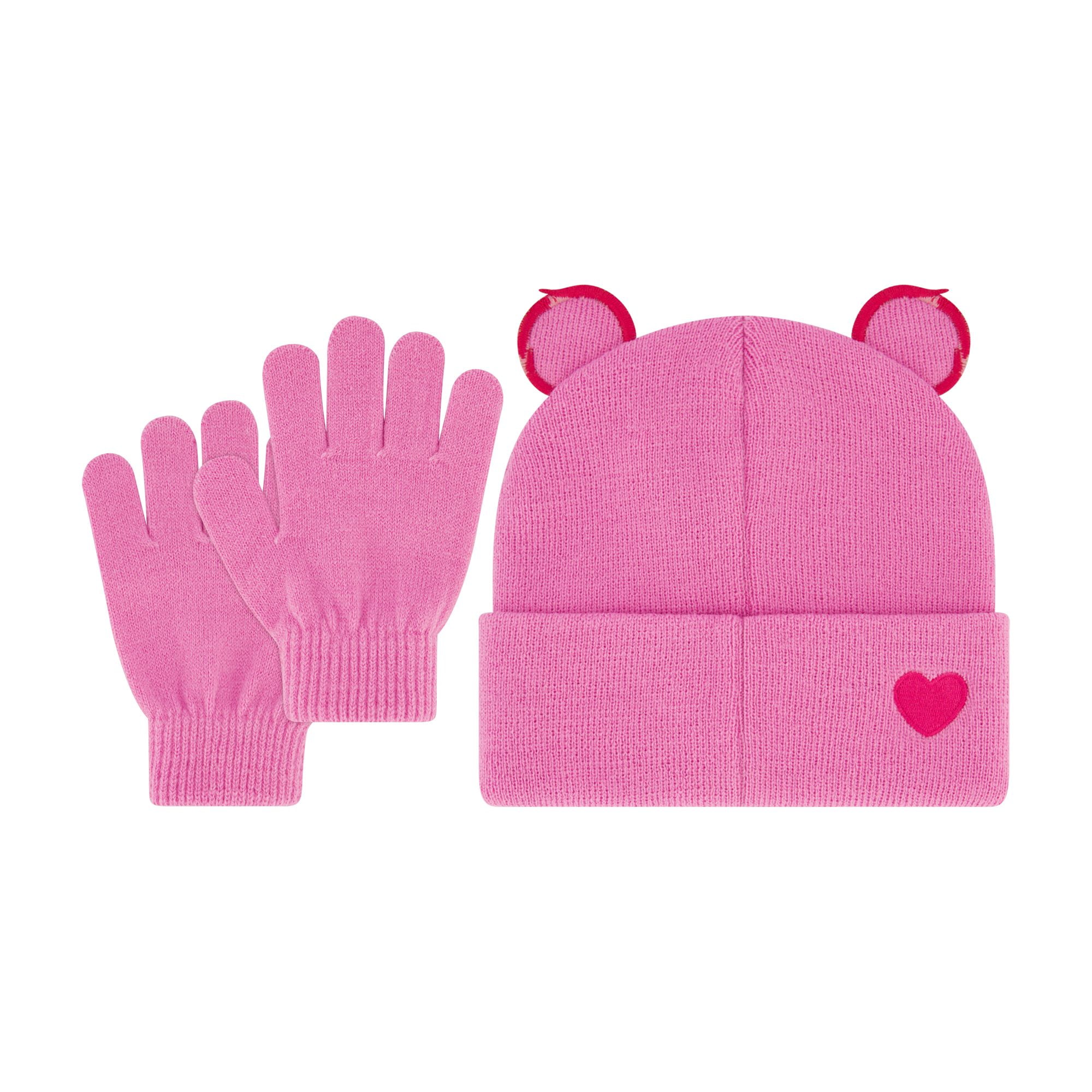 Care Bears Classic Cheer Bear Girls Beanie and Glove Set 2-Piece Set, One Size Fits Most