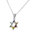 thumbnail image 2 of 925 Sterling Silver Jewish Star of David Multicolor Pendant Necklace, 2 of 2