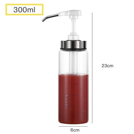 

Sauce Syrup Dispenser Bottle Glass Olive Oil Dispenser with Wide Neck Press Pumps Head Kitchen Supplies New.