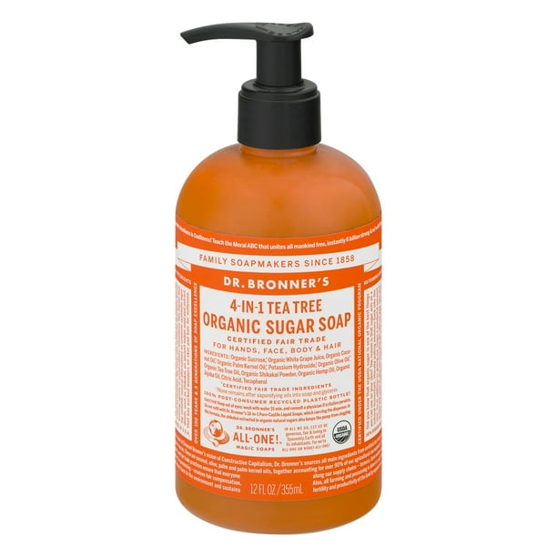 Dr. Bronner's Tea Tree Sugar Pump Body Wash 12 oz