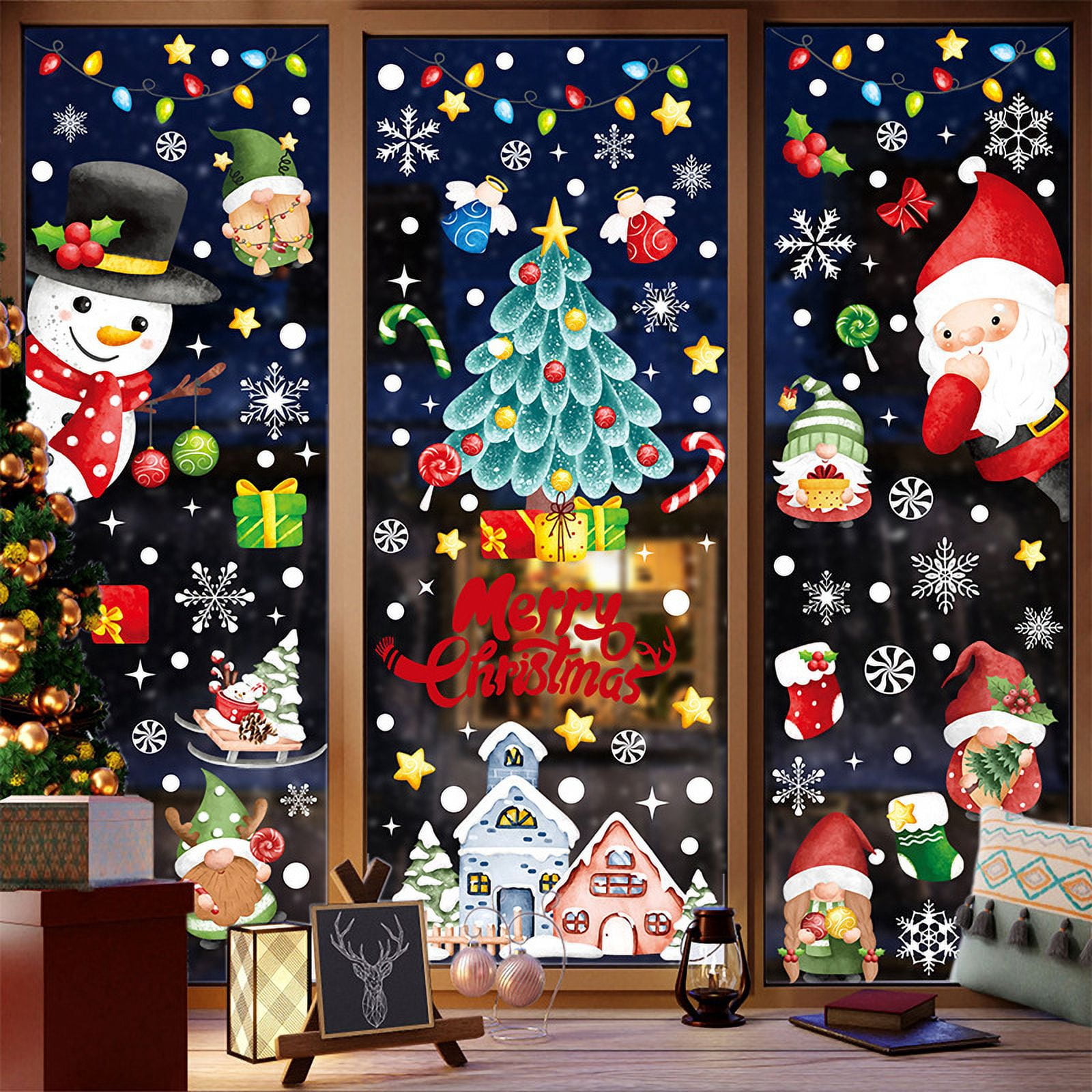 155pcs White Snowflakes Window Decorations Clings Decal Stickers Ornaments for Christmas Frozen Theme Party New Year Supplies