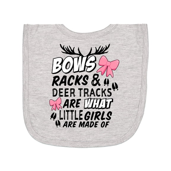 Inktastic Hunting Season Bows Racks & Deer Tracks Newborn Bib