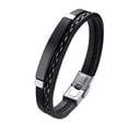 thumbnail image 1 of Brazalete de acero inoxidable Hugo Negro 8,27 pulgadas, 1 of 10