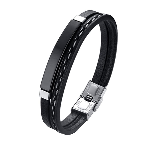 Brazalete de acero inoxidable Hugo Negro 8,27 pulgadas