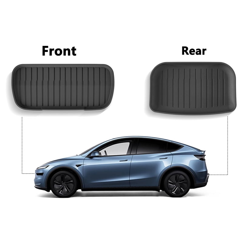 For Tesla Model Y Juniper 2025 Front Rear Trunk Mat TPE Lower Storage Box Pads Protective Cover Cargo Liner Trunk Tray Floor Mat