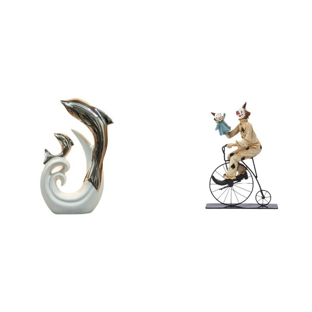 Estatua Moderna Abstracta De Cerámica Con Forma De Delfín Payaso, Ideal Para Soporte De TV, Chimenea, Oficina, Sala De Estar, Mesa De Centro, Escritorio, Centro De Mesa, Vitrina, Decoración