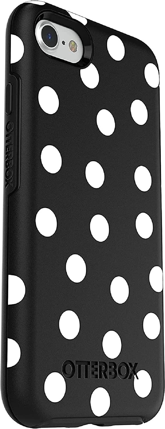 OtterBox Symmetry Series Case for iPhone SE 3rd and 2nd gen and iPhone 8/7 Only - Non-Retail Packaging - Date Night Black/White Polka Dot Graphic