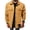 Yellow, variant on Men's Casual Button Down Jacket, Point Collar, Long Sleeve Shacket with Dual Chest Pockets, S-3XL