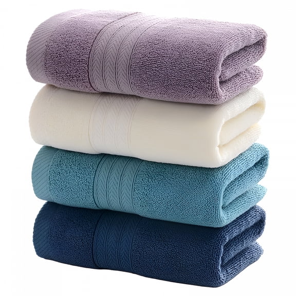 AUQ 34 X 73 Cm 100% Combed Cotton 4-Piece Towel Set,Any Four Colours