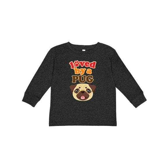 Inktastic Pug Dog Loved by a Pug Boys or Girls Long Sleeve Toddler T-Shirt