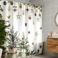 thumbnail image 4 of Festive Santa Printed Curtain for Living Rooms – Translucent Polyester Drapery in Rural Winter Theme for Indoor Spaces 2PCS, 4 of 5