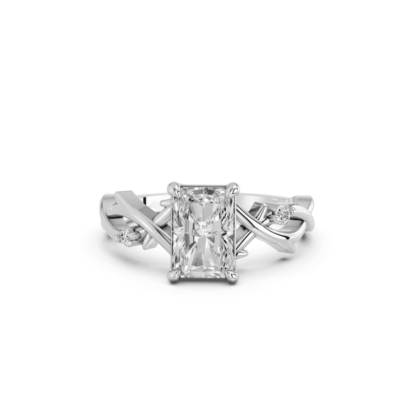 Keeva Jewels 1.55 Ct IGI Certified Lab Grown Diamond Solitaire Engagement Ring, Radiant & Round Cut, 10K White Gold Ring for Women Size 5 to 10