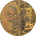 thumbnail image 1 of Ahgly Company Indoor Round Abstract Brown Modern Area Rugs, 4' Round, 1 of 4