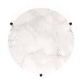 thumbnail image 5 of Furinno BESI Night Stand, 2-Tier Wide Round Nightstand with Metal Legs, Metal Frame End Table, Bedside Table, Side Table with Open Shelf, for Living Room, Bedroom, Marble White, 5 of 5