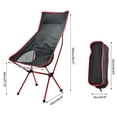 thumbnail image 3 of Lightweight Camping BBQ Chairs Portable Folding Chair Small Camp Backrest Chair Easy to Open & Storage, 3 of 9