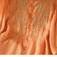thumbnail image 6 of LEKWK Linen Tops for Women V Neck Button Down Summer Tops Short Sleeve Lightweight Floral Embroidered Loose Shirts Fashion Beach Vacation Daily Outfits, 6 of 8