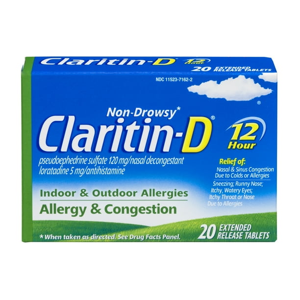 ClaritinD Allergy & Congestion Extended Release Tablets, 20 Count
