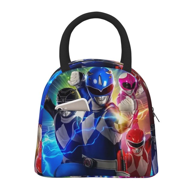 Bolsa de almuerzo grande Power Rangers para mujeres y hombres, lonchera térmica para adultos, bolsa de almuerzo reutilizable para el trabajo, picnic o viajes (negro)