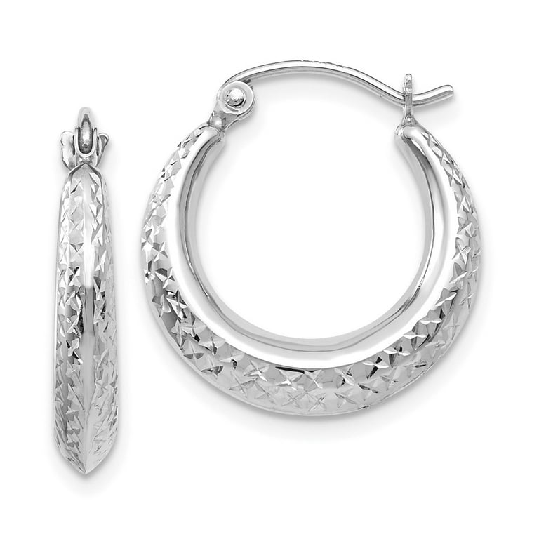 White gold shop hoop earrings walmart