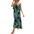 thumbnail image 4 of Robes d'Été pour Femmes Bleu et Blanc en Porcelaine Sans Bretelles Boho Maxi Longue Robe, 4 of 5