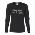 thumbnail image 2 of Wild Bobby, Thou Shall Not Try Me Mood 24:7, Inspirational/Christian, Women Graphic Long Sleeve Tee, Black, Small, 2 of 4