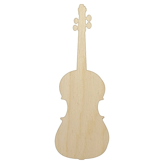 Violin Music Instrument Silhouette Wood Shape Unfinished Piece Cutout Craft DIY Projects - 4.70 Inch Size - 1/8 Inch Thick