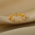 thumbnail image 4 of Classic Twist Chain Open Rings For Women Zircon Stainless Steel Geometric Twist Wrapped Couple Ring Wedding Aesthetic Jewelry, 4 of 5