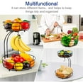 thumbnail image 7 of Auledio 2 Tier Metal Wire Fruit Basket Bowls with Banana Tree, Detachable Fruit Organizerfor Countertop, Black, 7 of 7