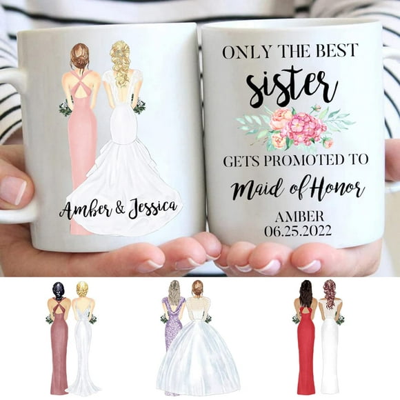 Personalized Bridesmaid gifts - custom Matron Maid of Honor gifts with Title Name Hair Dress Skin, Wedding gifts,Bridesmaid gifts, christmas gifts, Birthday gifts 11 or 15 Oz