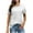 White, variant on Yubnlvae Women's Short Sleeve Casual Solid Loose Crew Neck T Shirts Black L