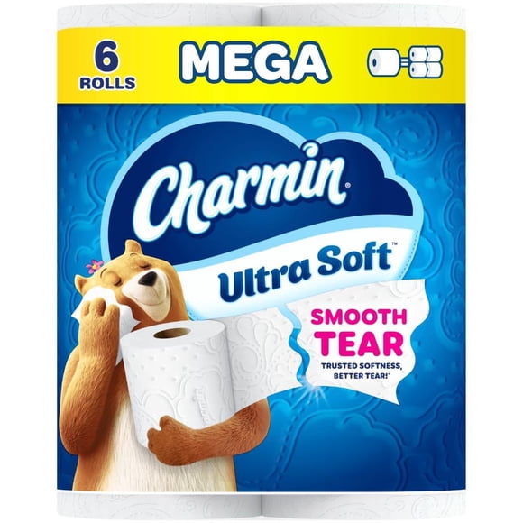 Papel higiénico Charmin Ultra Soft, 6 mega rollos, 24 unidades, tamaño normal