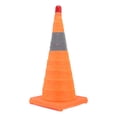 thumbnail image 2 of Road Cone, 60 X 29 X 29cm  Cone Non Fading Flexible Anti Aging Temperature  with Warning Light for Camping, 2 of 7