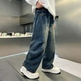 thumbnail image 6 of oqasdz Stylish and Straight Leg Pants for Big Boys Wide Leg Trousers for Kids School Wear Comfort Fit Casual Outdoor, 6 of 7
