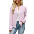 thumbnail image 3 of Meichang Zip Up Cardigan Sweaters for Women 2026 Fall Stand Collar Long Sleeve Lightweight Knit Jacekt Soft Open Front Knit Sweater Pink XXL, 3 of 6