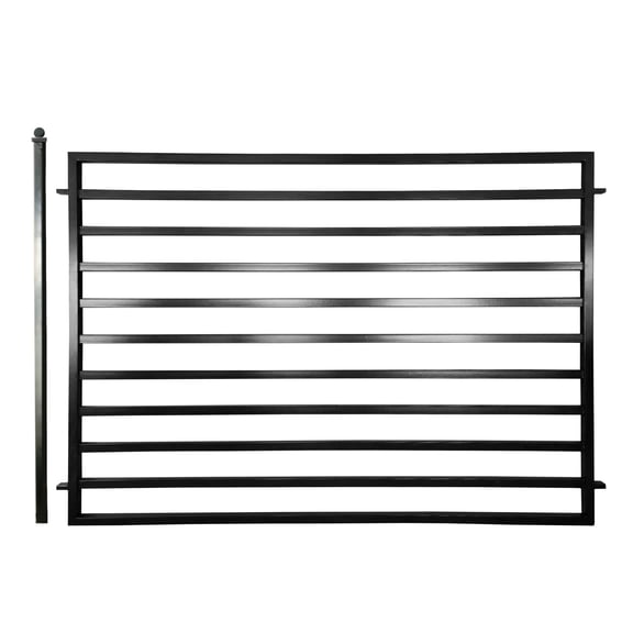ALEKO Yard Garden Powder Coated Steel Fence 8' x 5' Milan Style Black