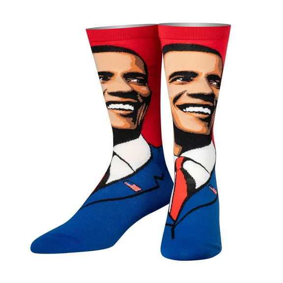 Cool Socks Novelty Crew Socks Men's Women's, Obama, Graphic Print, Large