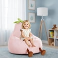 thumbnail image 3 of CONCETTA 24in Bean Bag Chair, Soft Faux Rabbit Fur Fabric, Cute Eggplant Lazy Chair for Kids, Living Rooms, Pink, 3 of 7