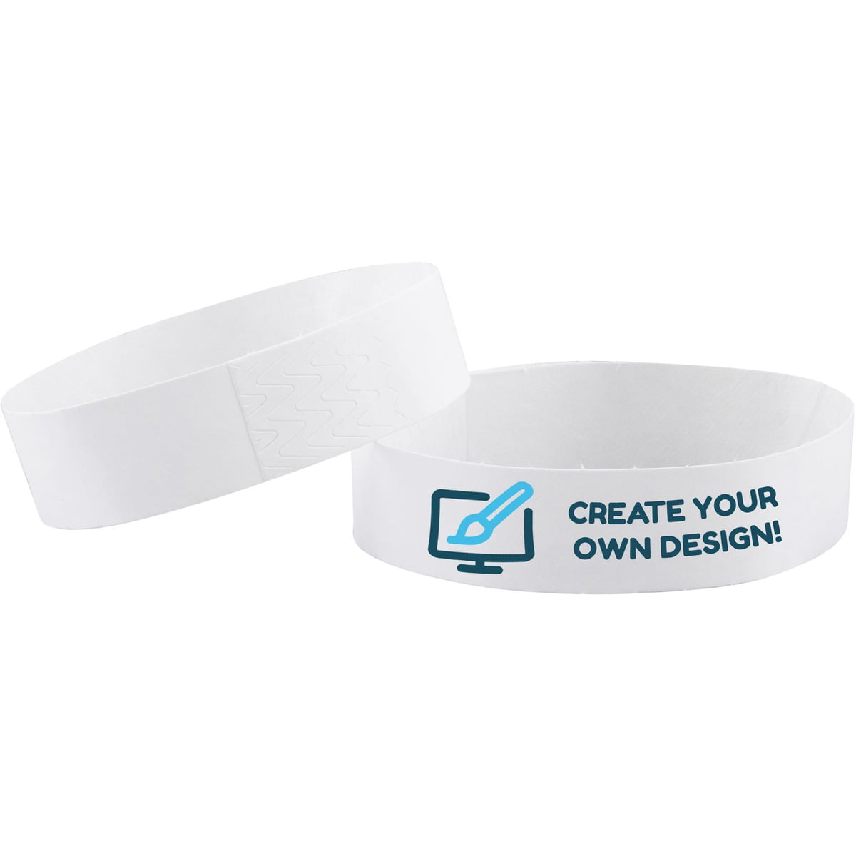 WristCo Neon Blue 3/4 Inch Voucher Detachable Stub 500 Count Paper Wristbands for Events