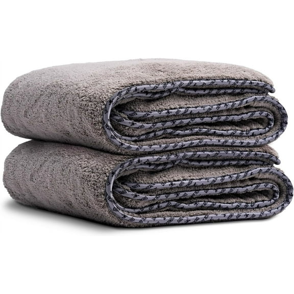 Chemical Guys MIC199502 Woolly Mammoth Microfiber Dryer Towel (36" x 25") Safe for Cars,Trucks, SUVs, RVs, Motorcycles, Home, Pets, Messes, (2 Pack) Gray