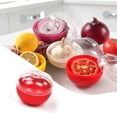 thumbnail image 2 of LYCAQL Reusable Fruit and Vegetable Storage Containers Refrigerator Box Storage Bowls Saver Holder Keeper for onion Green pepper Tomato Lemon and Garlic Refrigerator Vegetable Crisper, 2 of 6