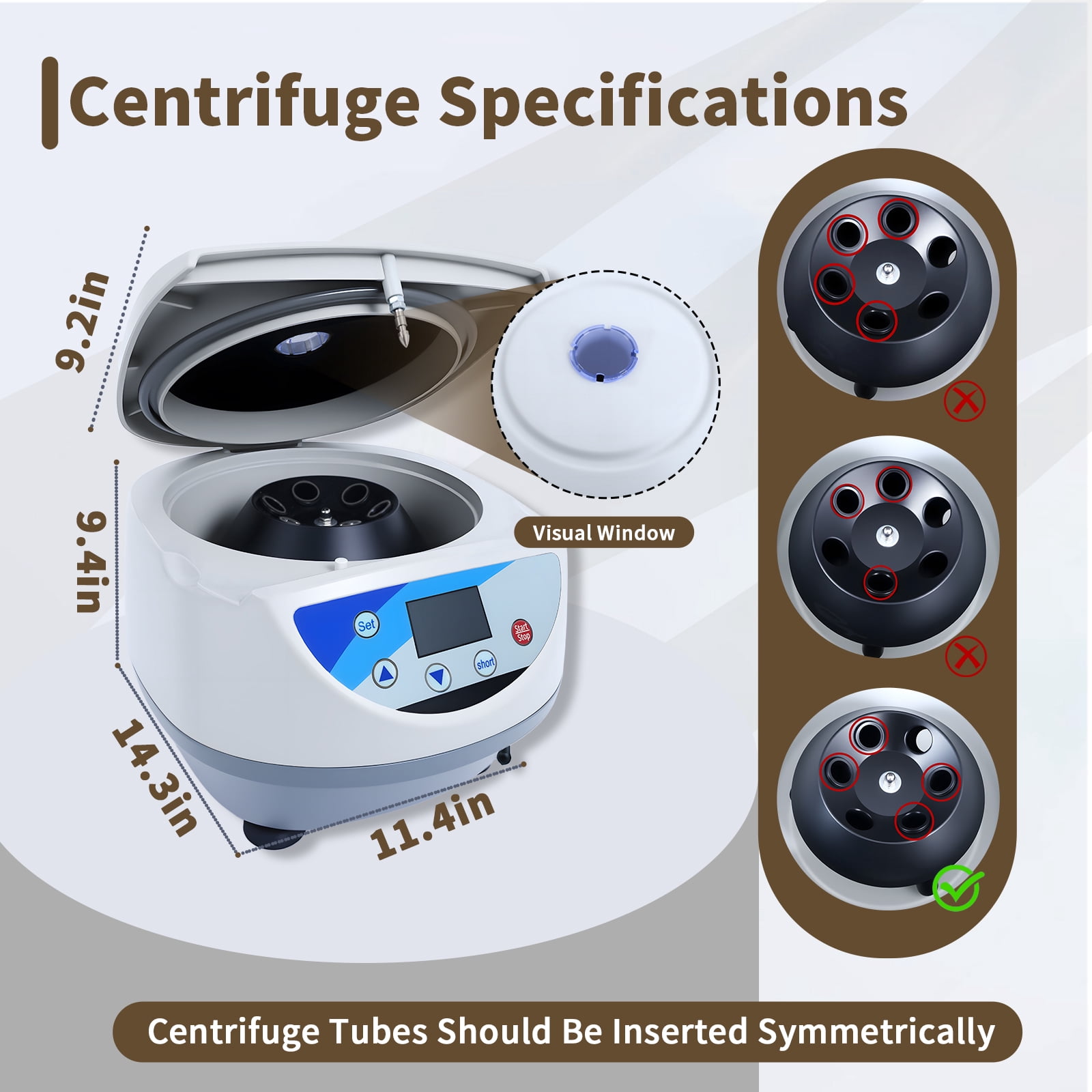 6 x 10/15ml centrifuge tubes Scientific Mini Centrifuge, Lab PRP Benchtop Centrifuge LCD Digital Desktop Lab Centrifuge, for Food&Beverage Impurity Separation