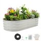 thumbnail image 1 of QinaQin Cama de cultivo galvanizada de 4x2x1 pies con base abierta y borde de goma, jardinera ovalada para flores, hierbas y vegetales, armado fácil, 1 of 7