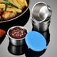 thumbnail image 3 of Zhuge Juego de 3 recipientes para aderezo de ensalada, recipientes para salsa a prueba de fugas de acero inoxidable de 1,7 oz con tapas, mini recipientes reutilizables para salsa (naranja), 3 of 5