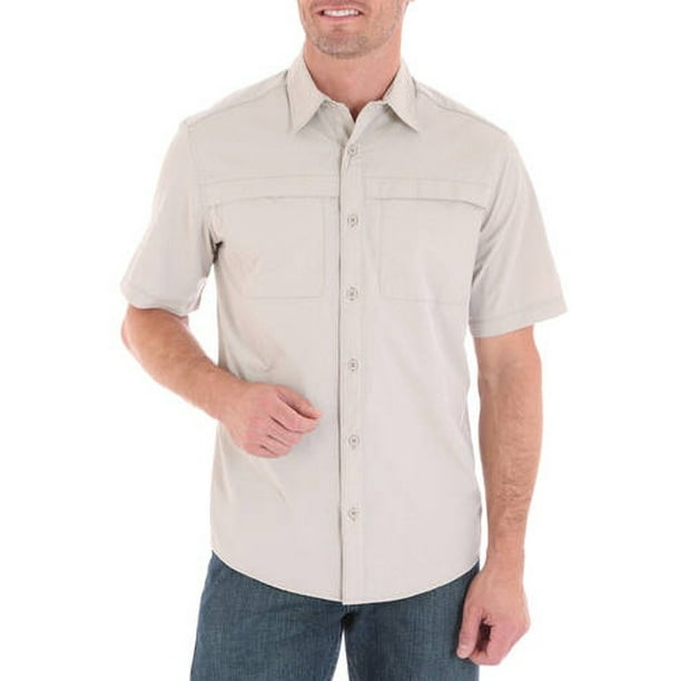 Big Men's Short Sleeve Hidden Pocket Utility Shirt - Walmart.com
